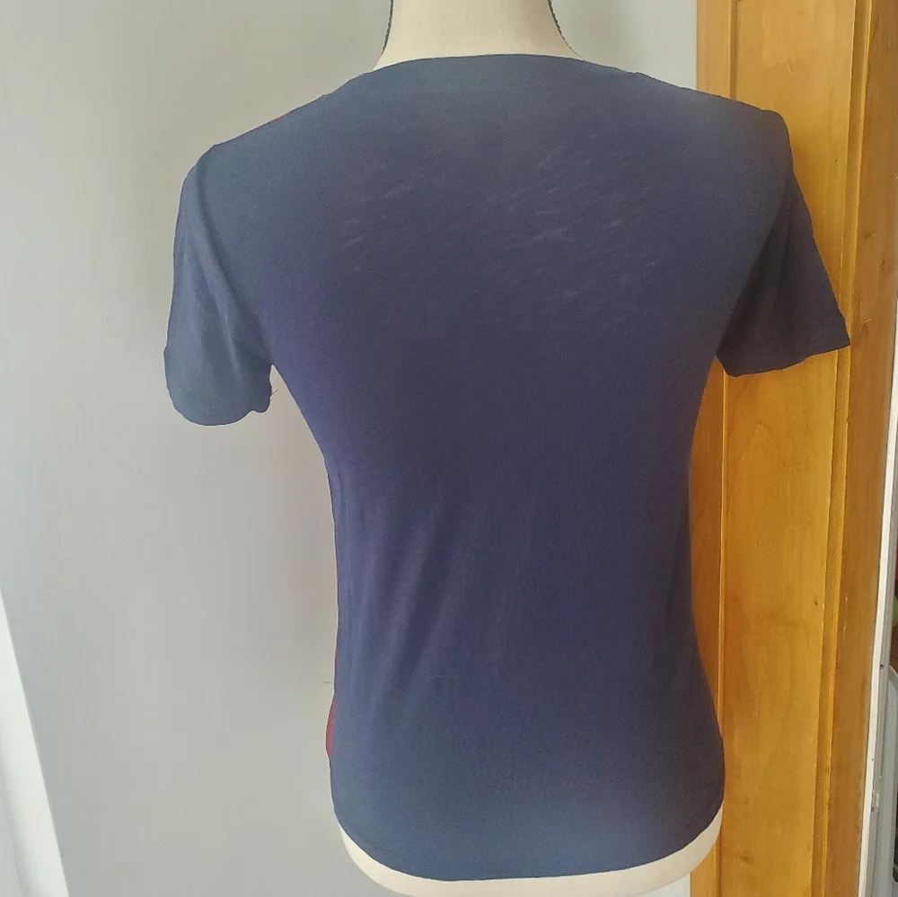 J. Crew Embellished Plaid Tartan T-Shirt/ Tee, XXS
